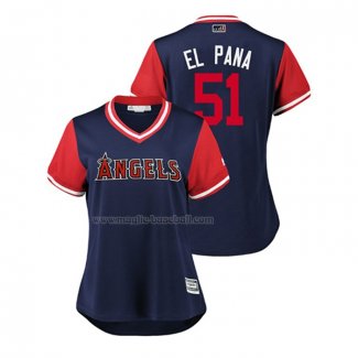 Maglia Baseball Donna Los Angeles Angels Jaime Barria 2018 Llws Players Weekend El Pana Blu