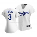 Maglia Baseball Donna Los Angeles Dodgers Chris Taylor Replica Home 2020 Bianco