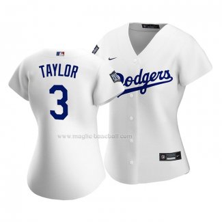 Maglia Baseball Donna Los Angeles Dodgers Chris Taylor Replica Home 2020 Bianco