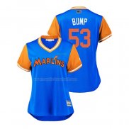 Maglia Baseball Donna Miami Marlins Brett Graves 2018 Llws Players Weekend Bump Blu