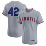 Maglia Baseball Uomo Los Angeles Angels Road 2024 Jackie Robinson Day Elite Grigio