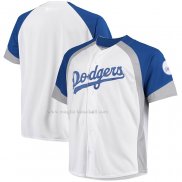 Maglia Baseball Uomo Los Angeles Dodgers Big & Tall Full Snap Bianco