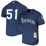 Maglia Baseball Uomo Seattle Mariners Ichiro Suzuki Mitchell & Ness Cooperstown Collection Mesh Batting Practice Blu