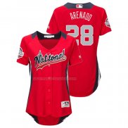 Maglia Baseball Donna All Star 2018 Nolan Arenado Home Run Derby National League Rosso