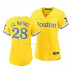 Maglia Baseball Donna Boston Red Sox J.D. Martinez 2021 City Connect Replica Oro