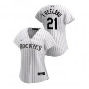 Maglia Baseball Donna Colorado Rockies Kyle Freeland Replica Home 2020 Bianco