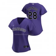 Maglia Baseball Donna Colorado Rockies Nolan Arenado Replica Alternato 2020 Viola