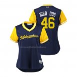 Maglia Baseball Donna Milwaukee Brewers Corey Knebel 2018 Llws Players Weekend Bird Dog Blu