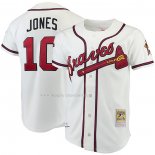 Maglia Baseball Uomo Atlanta Braves Chipper Jones Mitchell & Ness Autentico Bianco