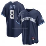 Maglia Baseball Uomo Chicago Cubs Ian Happ 2021 City Connect Replica Blu