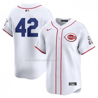 Maglia Baseball Uomo Cincinnati Reds 2024 Jackie Robinson Day Home Limited Bianco