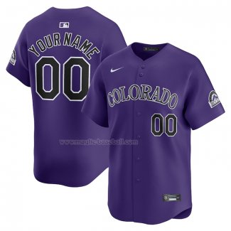 Maglia Baseball Uomo Colorado Rockies Alternato Limited Personalizzate Viola