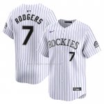 Maglia Baseball Uomo Colorado Rockies Brendan Rodgers Home Limited Bianco
