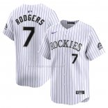 Maglia Baseball Uomo Colorado Rockies Brendan Rodgers Home Limited Bianco