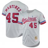 Maglia Baseball Uomo Montreal Expos Pedro Martinez Mitchell & Ness Cooperstown Collection Autentico Grigio