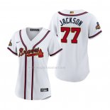 Maglia Baseball Donna Atlanta Braves Luke Jackson 2022 Gold Program Replica Bianco