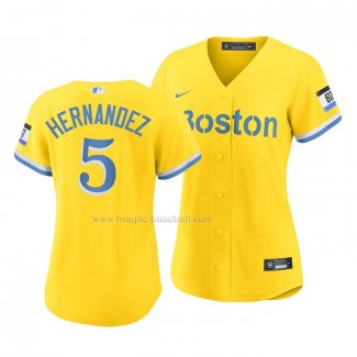 Maglia Baseball Donna Boston Red Sox Enrique Hernandez 2021 City Connect Replica Oro