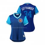 Maglia Baseball Donna Chicago Cubs Jon Lester 2018 Llws Players Weekend Lefthander Blu