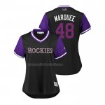 Maglia Baseball Donna Colorado Rockies German Marquez 2018 Llws Players Weekend Marquee Nero