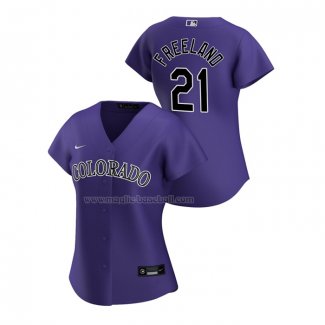 Maglia Baseball Donna Colorado Rockies Kyle Freeland Replica Alternato 2020 Viola