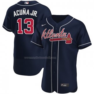 Maglia Baseball Uomo Atlanta Braves Ronald Acuna JR. Home Elite Bianco