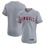 Maglia Baseball Uomo Los Angeles Angels Road Vapor Premier Elite Patch Grigio