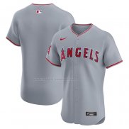 Maglia Baseball Uomo Los Angeles Angels Road Vapor Premier Elite Patch Grigio