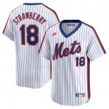 Maglia Baseball Uomo New York Mets Darryl Strawberry Throwback Cooperstown Limited Blu