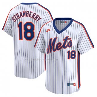 Maglia Baseball Uomo New York Mets Darryl Strawberry Throwback Cooperstown Limited Blu