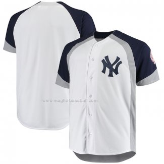 Maglia Baseball Uomo New York Yankees Big & Tall Full Snap Bianco