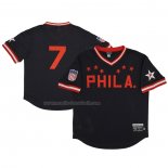 Maglia Baseball Uomo Philadelphia Stars 7 Rings & Crwns Mesh Replica V-neck Nero