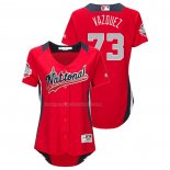 Maglia Baseball Donna All Star 2018 Felipe Vazquez Home Run Derby National League Rosso