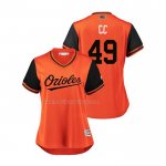 Maglia Baseball Donna Baltimore Orioles Gabriel Ynoa 2018 Llws Players Weekend El Tiguere Arancione