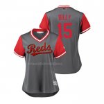 Maglia Baseball Donna Cincinnati Reds Dilson Herrera 2018 Llws Players Weekend Dilly Grigio