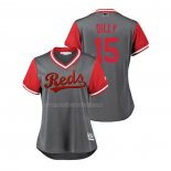 Maglia Baseball Donna Cincinnati Reds Dilson Herrera 2018 Llws Players Weekend Dilly Grigio