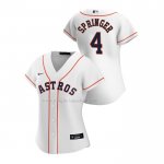 Maglia Baseball Donna Houston Astros George Springer Replica Home 2020 Bianco