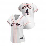 Maglia Baseball Donna Houston Astros George Springer Replica Home 2020 Bianco