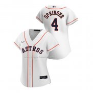Maglia Baseball Donna Houston Astros George Springer Replica Home 2020 Bianco