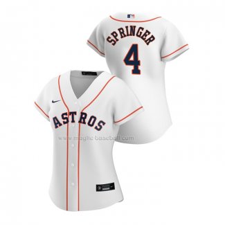 Maglia Baseball Donna Houston Astros George Springer Replica Home 2020 Bianco