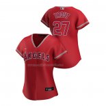 Maglia Baseball Donna Los Angeles Angels Mike Trout Replica Alternato 2020 Rosso