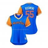 Maglia Baseball Donna Miami Marlins Drew Rucinski 2018 Llws Players Weekend Rusinski Blu