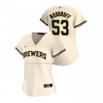 Maglia Baseball Donna Milwaukee Brewers Brandon Woodruff Replica Home 2020 Crema