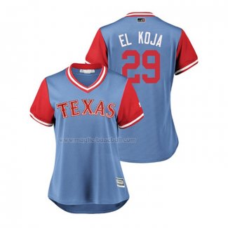 Maglia Baseball Donna Texas Rangers Adrian Beltre 2018 Llws Players Weekend El Koja Blu