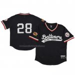 Maglia Baseball Uomo Baltimore Elite Giants 28 Rings & Crwns Mesh Replica V-neck Nero