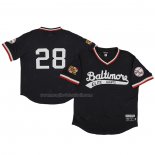 Maglia Baseball Uomo Baltimore Elite Giants 28 Rings & Crwns Mesh Replica V-neck Nero