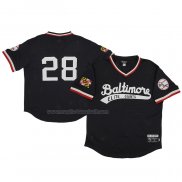 Maglia Baseball Uomo Baltimore Elite Giants 28 Rings & Crwns Mesh Replica V-neck Nero