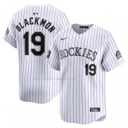 Maglia Baseball Uomo Colorado Rockies Charlie Blackmon 2024 World Tour Mexico City Series Home Limited Bianco