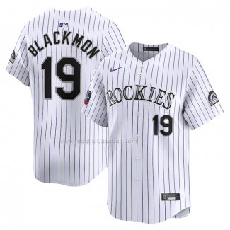 Maglia Baseball Uomo Colorado Rockies Charlie Blackmon 2024 World Tour Mexico City Series Home Limited Bianco