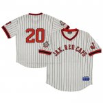 Maglia Baseball Uomo Jacksonville Caps 20 Rings & Crwns Mesh Replica V-neck Crema