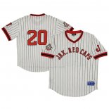 Maglia Baseball Uomo Jacksonville Caps 20 Rings & Crwns Mesh Replica V-neck Crema